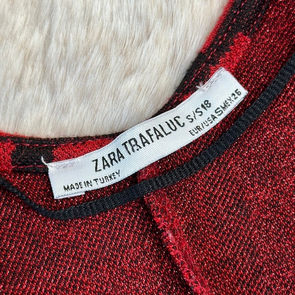 Zara | Black & Red Checkered MIDI Dress - Picture 12 of 13